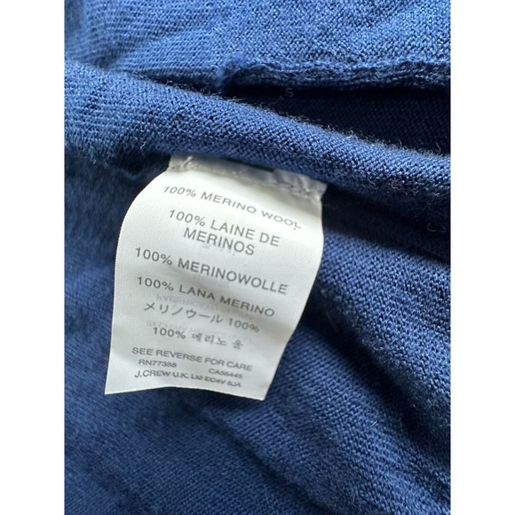 J. Crew Merino Wool Navy‎ front button Lightweight sweater Women size XS - Picture 5 of 8